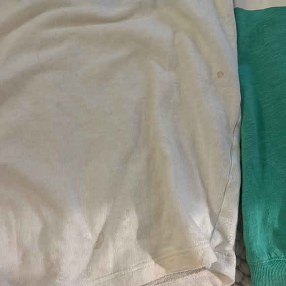 PINK Victoria's Secret Green and White Long Sleeve Tee - Picture 3 of 4